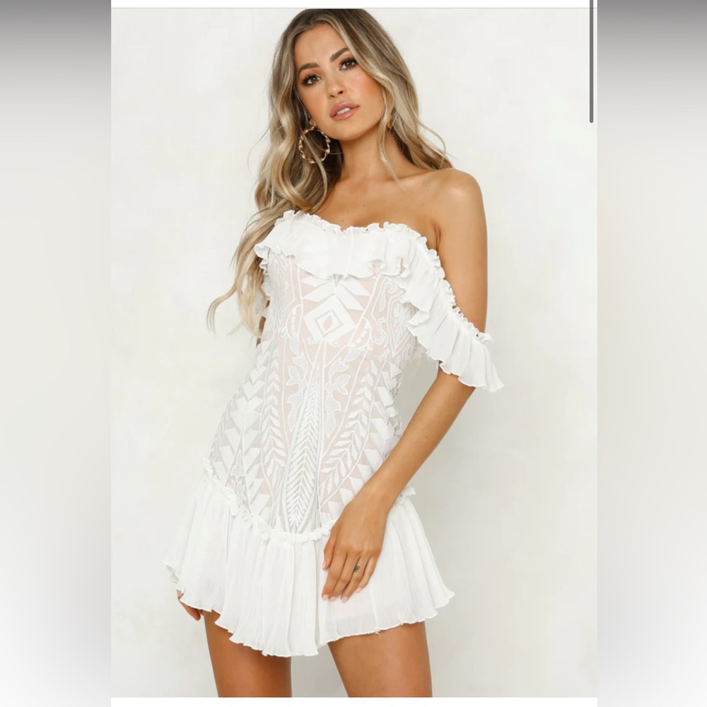 HELLO MOLLY “SOMETHING TO BE SAID” DRESS WHITE